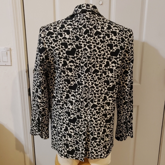 Zadig & Voltaire 🖤 Ivory & Black Heart Blazer - Size 36/US 6 - Picture 4 of 14